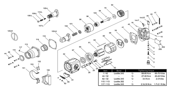 Fig-0 Diagram and Parts List for CP6120-D35L  Chicago Pneumatic Wrench